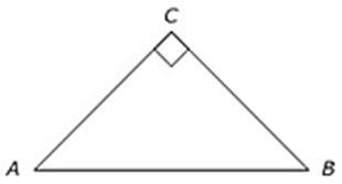 right triangle showing three angles